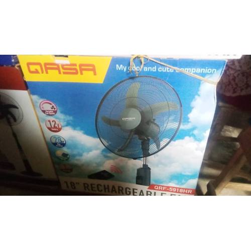 QASA 18 RECHARGEABLE SOLAR WALL FAN 12V