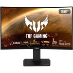 Asus TUF Gaming VG32VQ Curved HDR Gaming Monitor – 32 inch WQHD (2560×1440), 144Hz, tilt, Height Adj, swivel and mountable, HDMI, DP