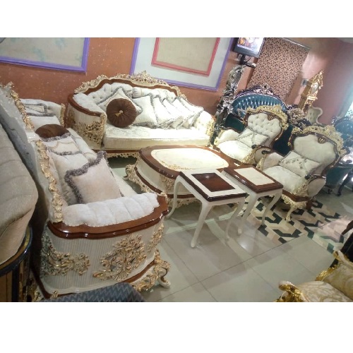 QUALITY DESIGNED ROYAL CREAM 7 SEATERS SOFA CHAIRS -AVAILABLE (SETIN)