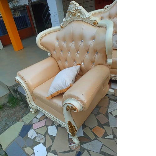 QUALITY DESIGNED 7 SEATERS SOFA CHAIRS LIGHT BROWN COLOR (DEEM)