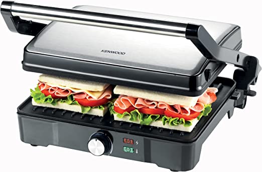 Kenwood HGM31 Contact Grill,2000W, Adjustable Grill Positions, Silver,