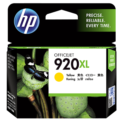 HP 920XL High Yield Yellow Original Ink Cartridge (CD974AE)