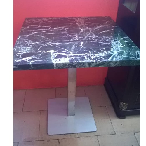 QUALITY DESIGNED BLACK & WHITE SQUARE MARBLE TOP TABLE & SQUARE BASE - AVAILABLE (JAFU)