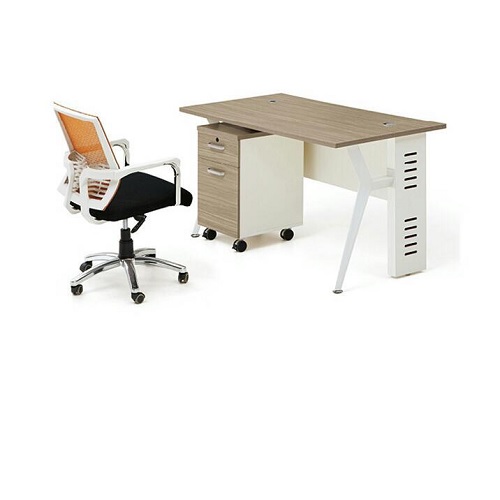 QUALITY DESIGNED WHITE & BROWN OFFICE DESK -AVAILABLE (ZIDFU)