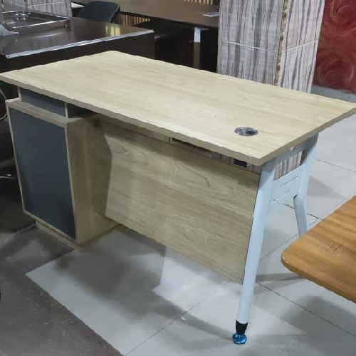 QUALITY DESIGNED LIGHT BROWN & WHITE LEG OFFICE TABLE - AVAILABLE (AUFUR)