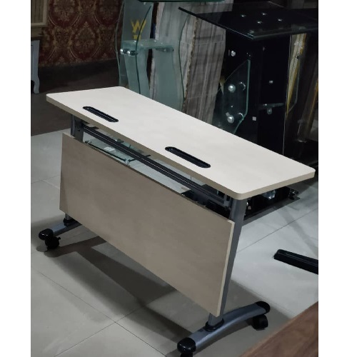 QUALITY DESIGNED LIGHT BROWN TOP & FRONT OFFICE TABLE - AVAILABLE (AUFUR)