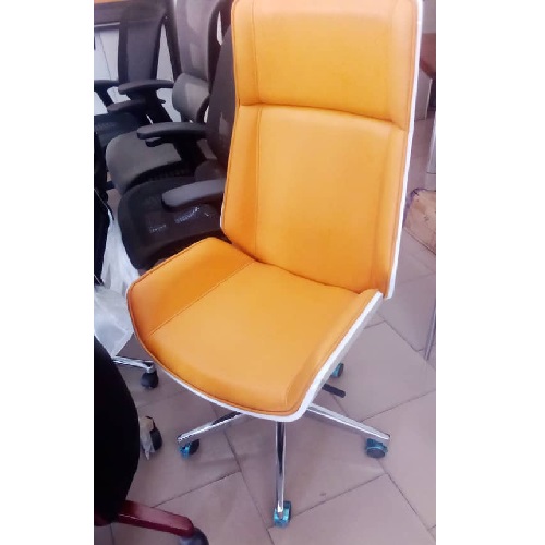 QUALITY DESIGNED ORANGE EXECUTIVE OFFICE CHAIR WITH HEAD REST AVAILABLE- (JAFU)