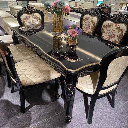 Black and discount cream dining table