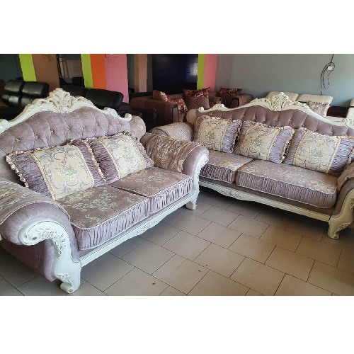 QUALITY DESIGNED WHITE & LIGHT BROWN 7 SEATERS CHAIRS ONLY _ AVAILABLE (LEWO)