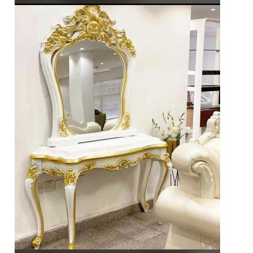 QUALITY TOUCH OF GOLD SIDE TABLE WITH GLASS - AVAILABLE (SOFU)