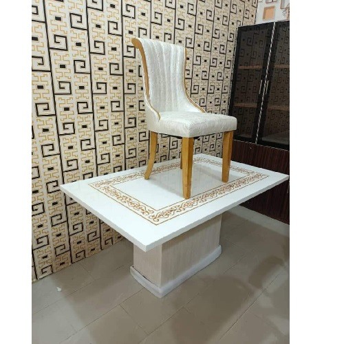 QUALITY DESIGNED WHITE & GOLD DINING SET (ZIDFU)