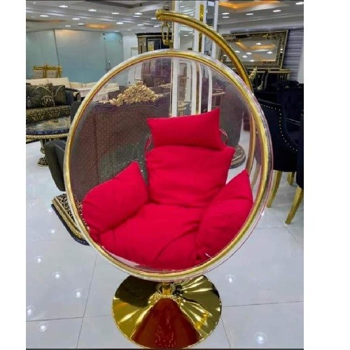 QUALITY DESIGNED RED & GOLD ROUND CUSHION CHAIRS - AVAILABLE (SOFU)