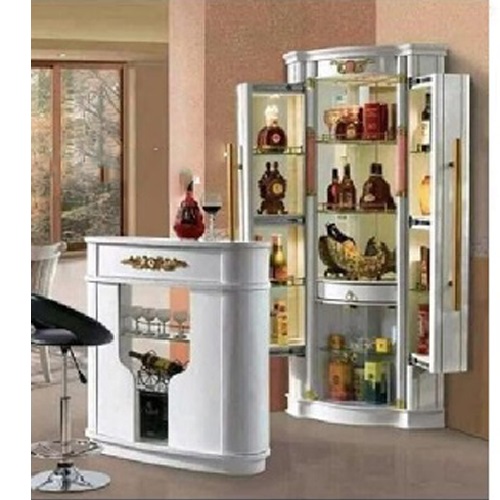 QUALITY DESIGNED WHITE WINE BAR & GLASS CABINET AVAILABLE (MOBIN)