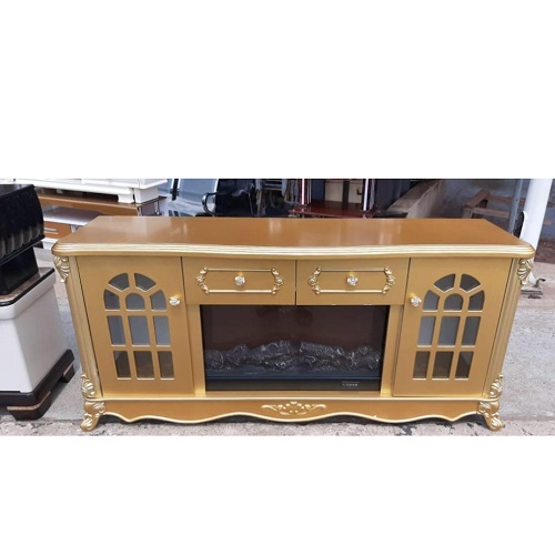 GOLDEN FIRE PLACE TV STAND (1530)