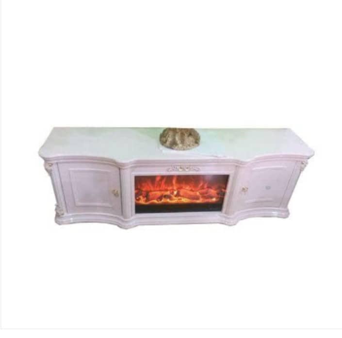 WHITE FIRE PLACE TV STAND (1530)