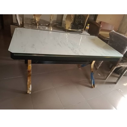 WHITE MARBLE TOP DINING TABLE (1530)
