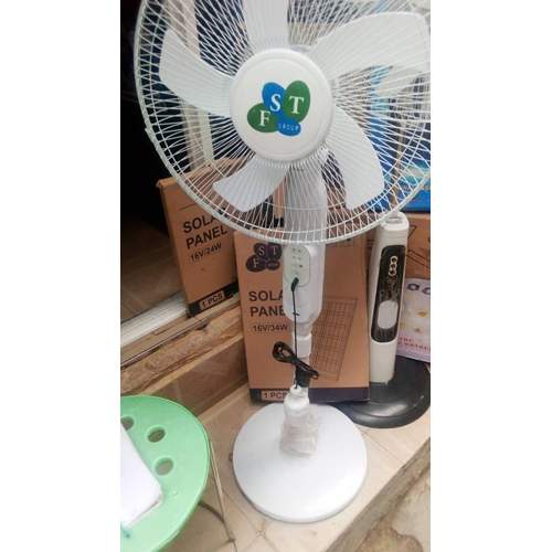 FST GROUP 16 Inches RECHARGEABLE FAN WITH SOLAR PANEL