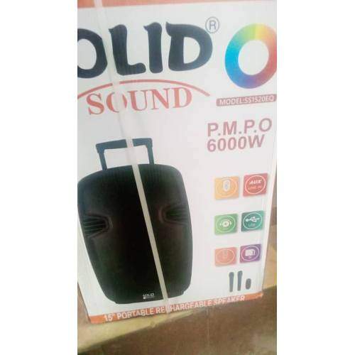 SOLID SOUND 15" RECHARGEABLE SPEAKER WITH BT, MIC & REMOTE SS1520EQ 6000W