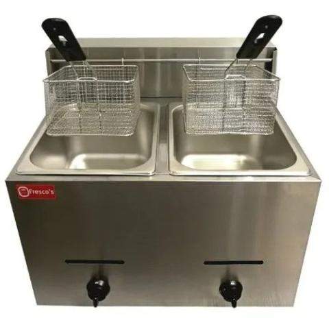 DEEP FRYER WITH DOUBLE ELECTRIC GAS 20Litres (MART)