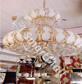 SILVER & GOLD CRYSTAL CHANDELIER  QUALITY DESIGNED LIGHT - FOR INDOOR USE (ZENLI)