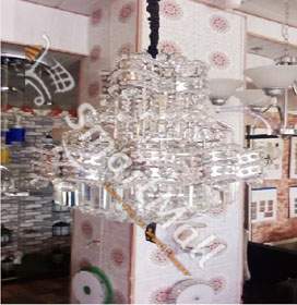 SILVER CRYSTAL CHANDELIER  QUALITY DESIGNED LIGHT - FOR INDOOR USE (ZENLI)
