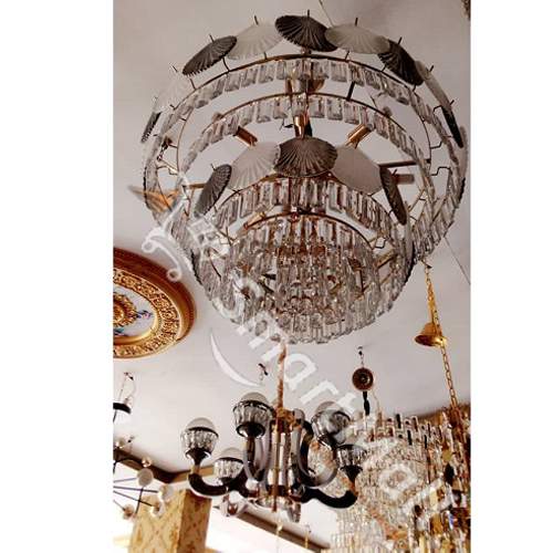 SHELL & CRYSTAL CHANDELIER QUALITY DESIGNED LIGHT - FOR INDOOR USE (OBIC)