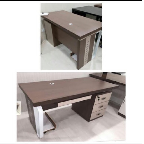 QUALITY DESIGNED BROWN & CREAM EXECUTIVE OFFICE TABLE- AVAILABLE (NOFU)
