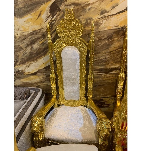 QUALITY DESIGNED WHITE & GOLD ROYAL CHAIR - AVAILABLE (MOBIN)