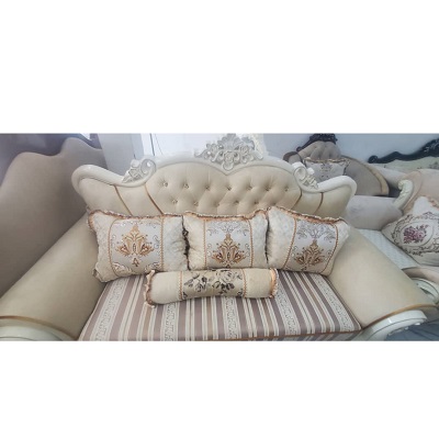 CREAM AND WHITE 7 SETAER SOFA LEATHER CHAIR (ZEFU)