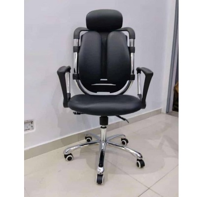 BLACK SWIVLE CHAIR WITH HEAD REST (DISO)