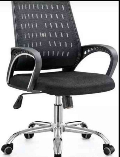 BLACK OFFICE CHAIR WITH MESH BACKREST (FMAN)