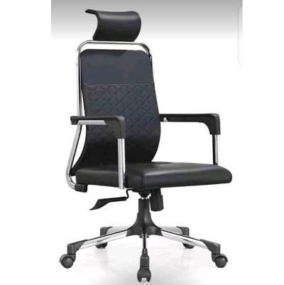 BLACK OFFICE CHAIR WITH HEAD REST (OFU)