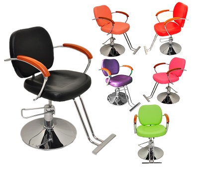 DIFFERENT COLOURS OF CHAIRS WITH ROUND SILVER BASE , LEG REST & HIGH ARMS (NEBI)