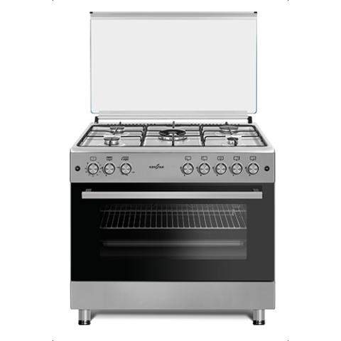 Kenstar Gas Cooker GC-KS-6090-5GB, 6090 Free Standing Oven, 5 Gas Hobs (Pipe System)