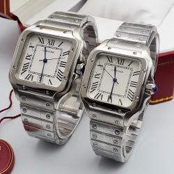 CARTIER EXCLUSIVE SILVER CHAIN DESIGNER WRISTWATCH WITH SQUARE FACE (SAWW)