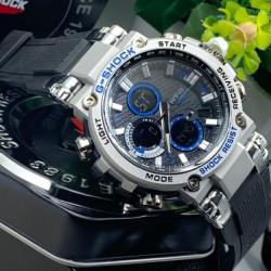 CASIO G-SHOCK EXCLUSIVE CASUAL DESIGNERS WRISTWATCH BLACK RUBBER HANDS WITH SILVER FACE (SAWW)