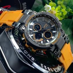 CASUAL G-SHOCK EXCLUSIVE DESIGNERS WRISTWATCH ORANGE RUBBER HANDS WITH GREY FACE (SAWW)