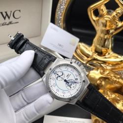 IWC EXCLUSIVE DESIGNERS WRISTWATCH BLACK LEATHER WITH SILVER FACE (SAWW)