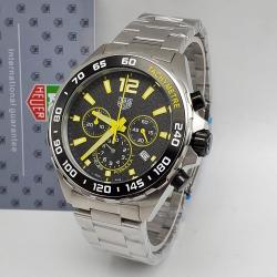 TAG HEUER EXCLUSIVE DESIGNERS WRISTWATCH SILVER CHAIN | BLACK AND YELLOW SCREEN (SAWW)