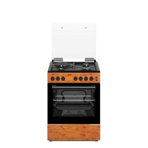 AEON GAS COOKER | 90 X 60CM, 4+2 BURNER, GRILL TURKEY GAS COOKER, EURO TYPE AUTO IGNITION, OVEN LAMP, OVEN TIMER, DOUBLE GLASS OVEN, WOOD - S6312GEIMEDBW